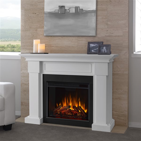 Real Flame Hillcrest 38.0-x 48.40-in White Electric Fireplace 7910E-W ...