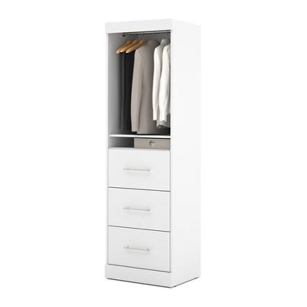 Bestar Nebula  25-in White 1 Door/3 Drawer Storage Unit