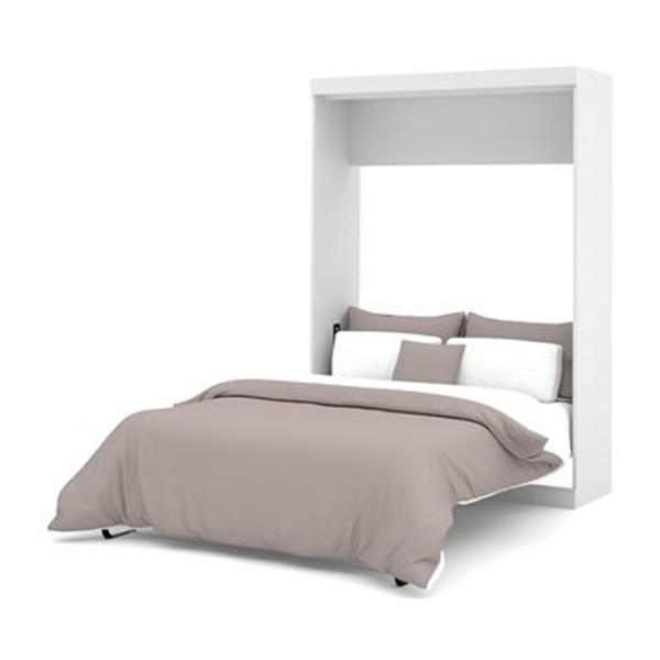 Bestar Nebula Collecton 83.60-in x 58.60-in White Murphy Style Bed