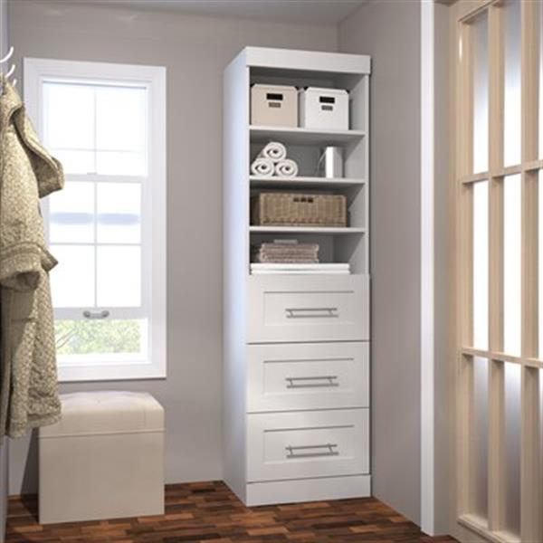 Bestar Pur Collection 25-in 3 Drawer Open Shelves Storage