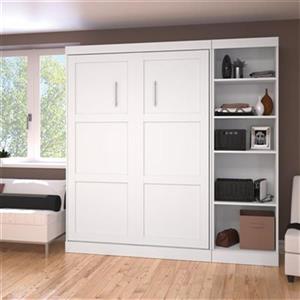 Bestar Pur Collection 83.70-in x 83.60-in White Single Side 25-in Open Storage Murphy Style Bed
