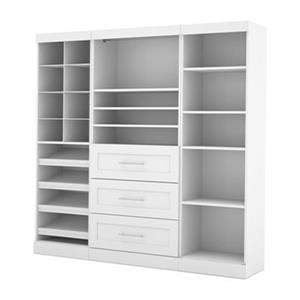 Bestar Pur Collection White 86-in 3 Center Drawer/Multi Shelf Classic Storage Kit