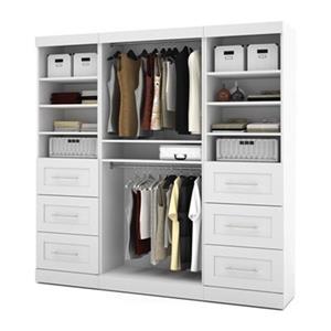 Bestar Pur Collection White 86-in 6 Drawer/Multi Shelf Classic Storage Kit