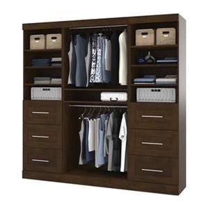 Bestar Pur Collection Brown 86-in 6 Drawer/Multi Shelf Classic Storage Kit