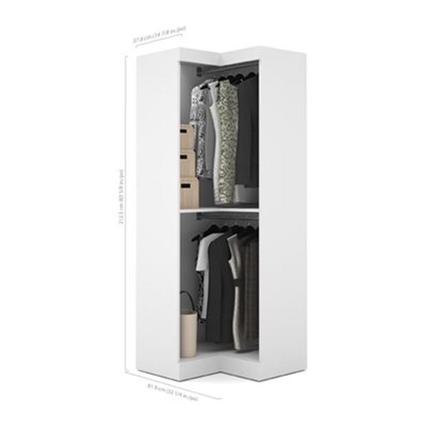 Bestar Pur Collection 32-in White Corner Storage Unit