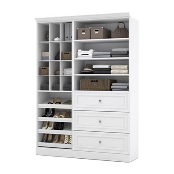 Bestar Versatile Collection White 61 In 3 Drawer Multi Shelf