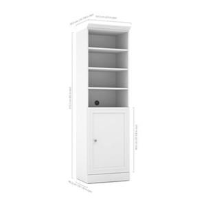 Bestar Versatile Collection White 25-in 1 Door/Open Shelves Storage Unit