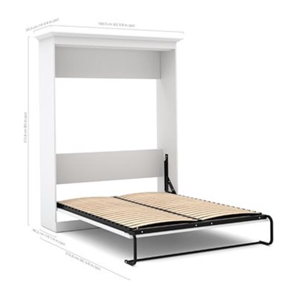 Bestar Versatile Collection 85-in x 63.40-in White Murphy Style Bed