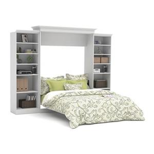 Bestar Versatile Collection 114.80-in x 89.90-in White Double Sided 25-in Open Storage Murphy Style Bed