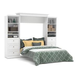 Bestar Versatile Collection Murphy Bed with Open Storage - Queen Bed - White