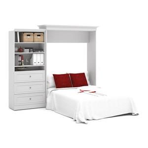 Bestar Versatile Collection 100.60-in x 89.90-in White Single Side 25-in 3 Drawer Murphy Style Bed