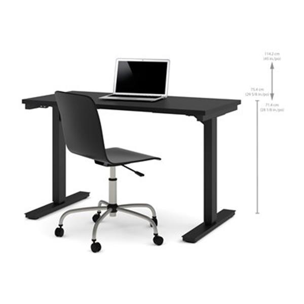 Bestar 24-in x 47.63-in Black Electric Height Adjustable Desk
