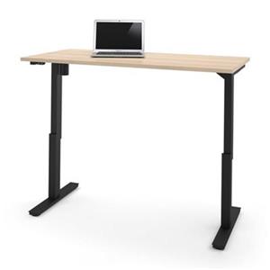 Bestar 30-in x 59.30-in Northern Maple Electric Height Adjustable Desk
