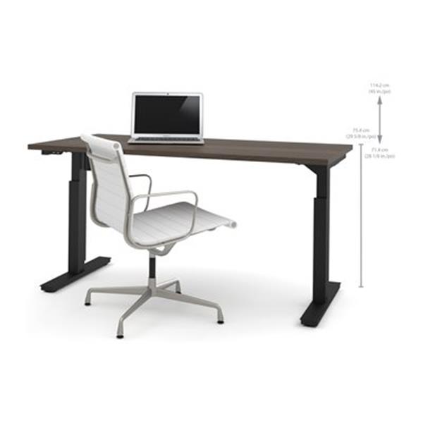 Bestar 30-in x 59.30-in Antigua Brown Electric Height Adjustable Desk