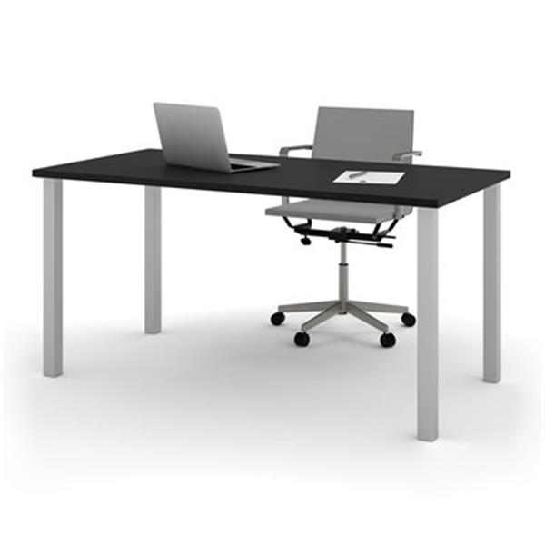 Bestar 29in x 59.30in Black Square Metal Leg Table 6586518 RONA