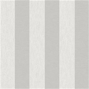 Graham & Brown 56 sq ft White/Silver Striped Unpasted Wallpaper