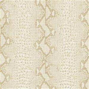 Graham & Brown 56 sq ft White/Gold Snake Skin Unpasted Wallpaper