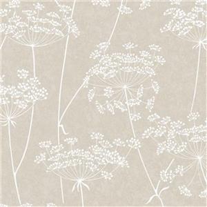 Graham & Brown Innocence 56 sq ft Taupe Aura Unpasted Wallpaper