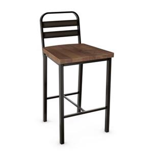 Amisco Accord 24.75-in Swivel Counter Stool - Brown Distressed Wood - Gun Metal
