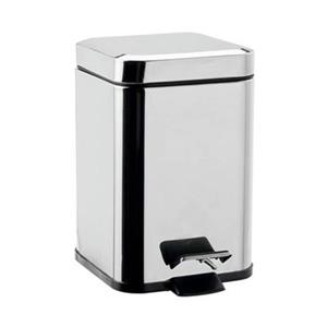 WS Bath Collections Hotellerie 9.80-in x 6.30-in Polished Chrome Aluminum Pedal Waste Basket