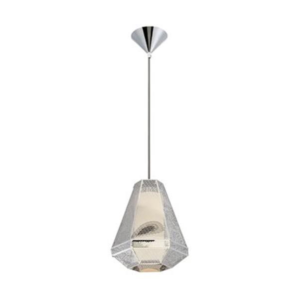Eurofase Recinto Collection 9-in x 10.5-in Chrome Bell Mini Pendant Light