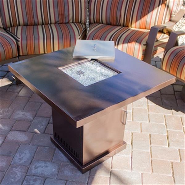 Az Patio Heaters Square Hammered Bronze, Az Patio Heaters Outdoor Conventional Propane Fire Pit In Hammered Bronze