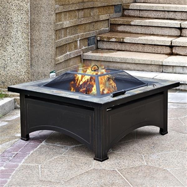 Az Patio Heaters Az Patio Heater Wood Burning Fire Pit With Slate