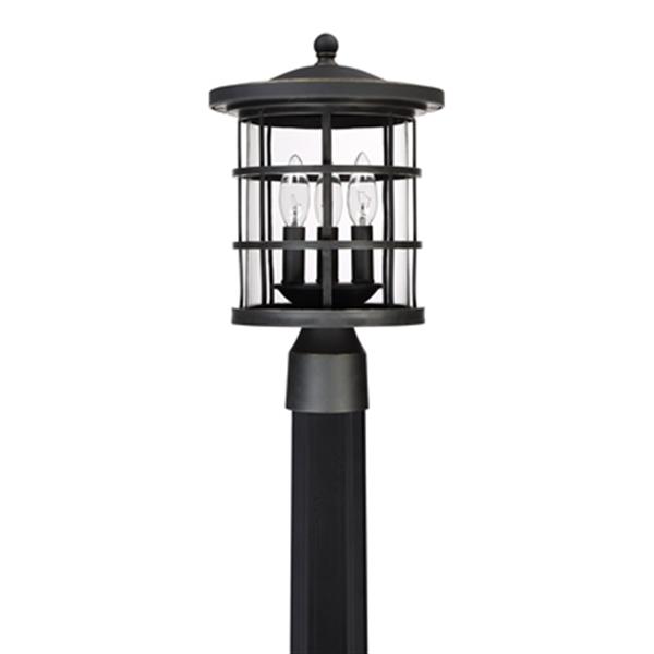 Quoizel Asheville 3-Light Black Post Lantern