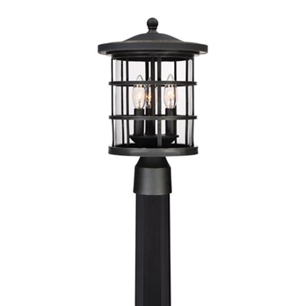 Quoizel Asheville 3-Light Black Post Lantern