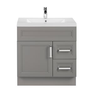 Cutler Kitchen & Bath Urban 30-in Grey Single Sink Bathroom Vanity with White Acrylic Top