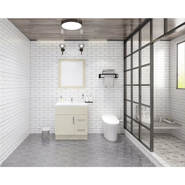 Cutler Kitchen & Bath Urban 30-in White Single Sink Bathroom Vanity with White Acrylic Top