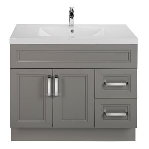 Cutler Kitchen & Bath Urban 36-in Grey Single Sink Bathroom Vanity with White Acrylic Top