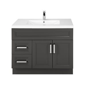 Cutler Kitchen & Bath Urban 36-in Dark Brown Single Sink Bathroom Vanity with White Acrylic Top