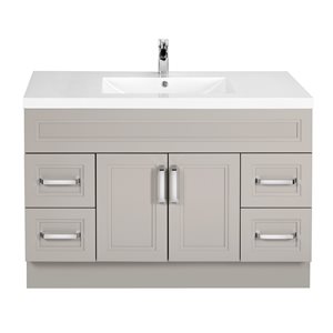 Cutler Kitchen & Bath Urban 48-in Light Grey Single Sink Bathroom Vanity with White Acrylic Top