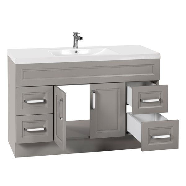 Cutler Kitchen & Bath Urban 48-in Dark Brown Single Sink Bathroom Vanity with White Acrylic Top