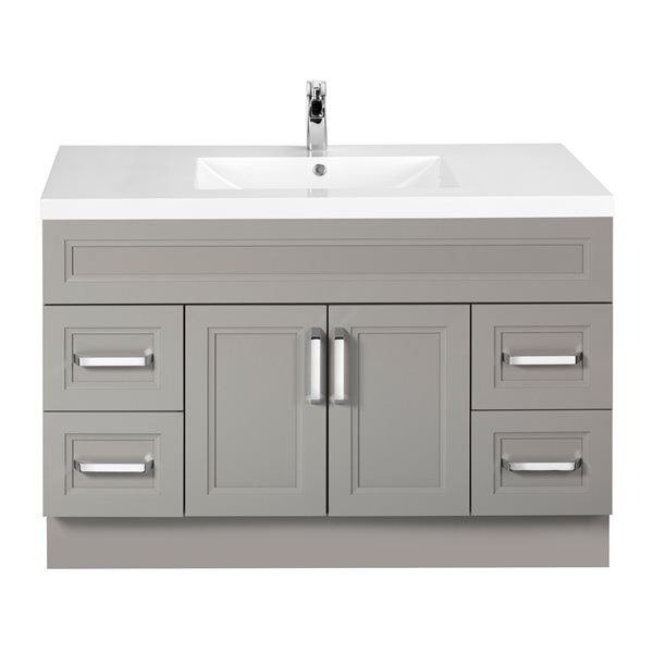 Cutler Kitchen & Bath Urban 48-in Dark Brown Single Sink Bathroom Vanity with White Acrylic Top