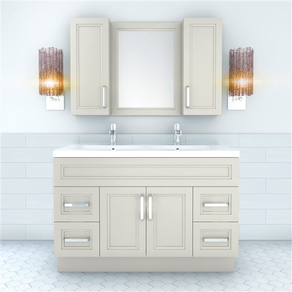 Cutler Kitchen & Bath Urban 48in Light Grey Double Sink Bathroom