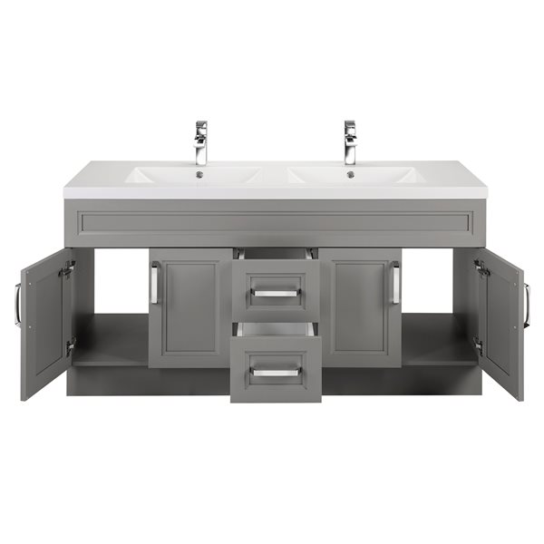 Cutler Kitchen & Bath Urban 60in Day Break Grey Double Sink Bathroom