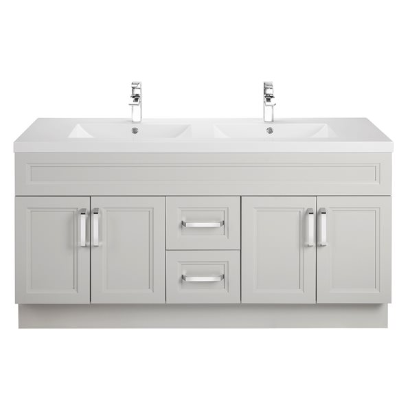 Cutler Kitchen & Bath Urban 60in Light Grey Double Sink Bathroom