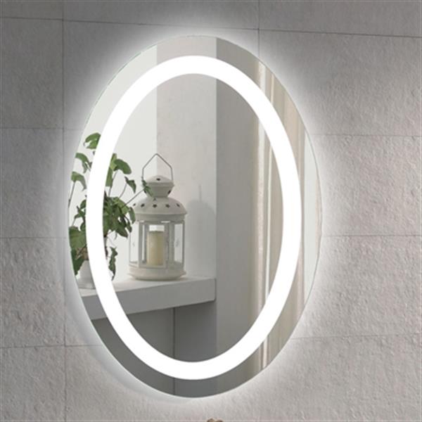 Nameeks Glimmer Illuminated 27.6-in x 19.7-in Oval Vanity Mirror