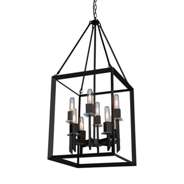 Artcraft Lighting Vineyard Collection 16-in x 16-in Matte Black 8-Light Chandelier