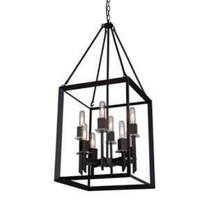 Artcraft Lighting Vineyard Collection 16-in x 16-in Matte Black 8-Light Chandelier