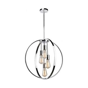Artcraft Lighting Newport Collection 24-in x 24-in Chrome 4-Light Pendant Light