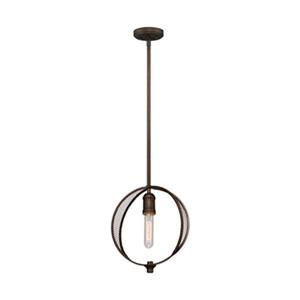 Artcraft Lighting Linden Collection 9.75-in x 8.25-in Bronze Cage Mini Pendant Light