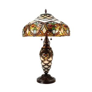 Warehouse of Tiffany Arielle Ivory Double-lit Tiffany Style Table Lamp