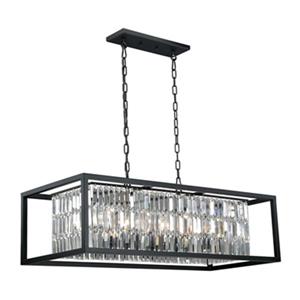 Cascadia Catana 8-Light Crystal Bronze Chandelier Island Pendant Light