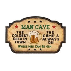 RAM Game Room Products Man Cave Coldest Beer in Town Sign
