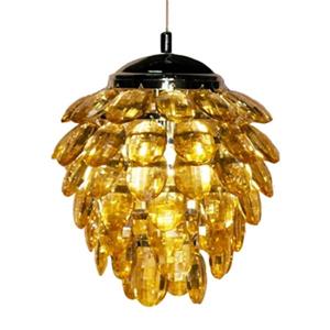 Design Living 5.9-in x 7.8-in Amber Crystal Pineapple Mini Pendant Light