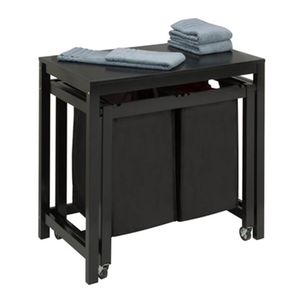 Honey Can Do Black Double Sorter Folding Table