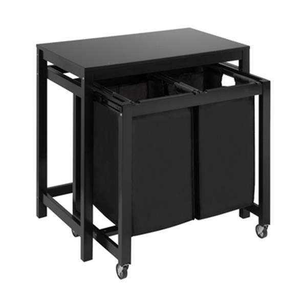 Honey Can Do Black Double Sorter Folding Table